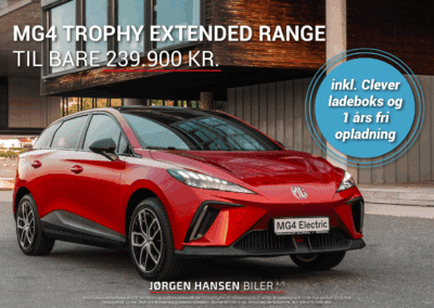 MG4 Trophy Extended Range til bare 239.900 kr. – inkl. Clever ladeboks og 1 års fri opladning