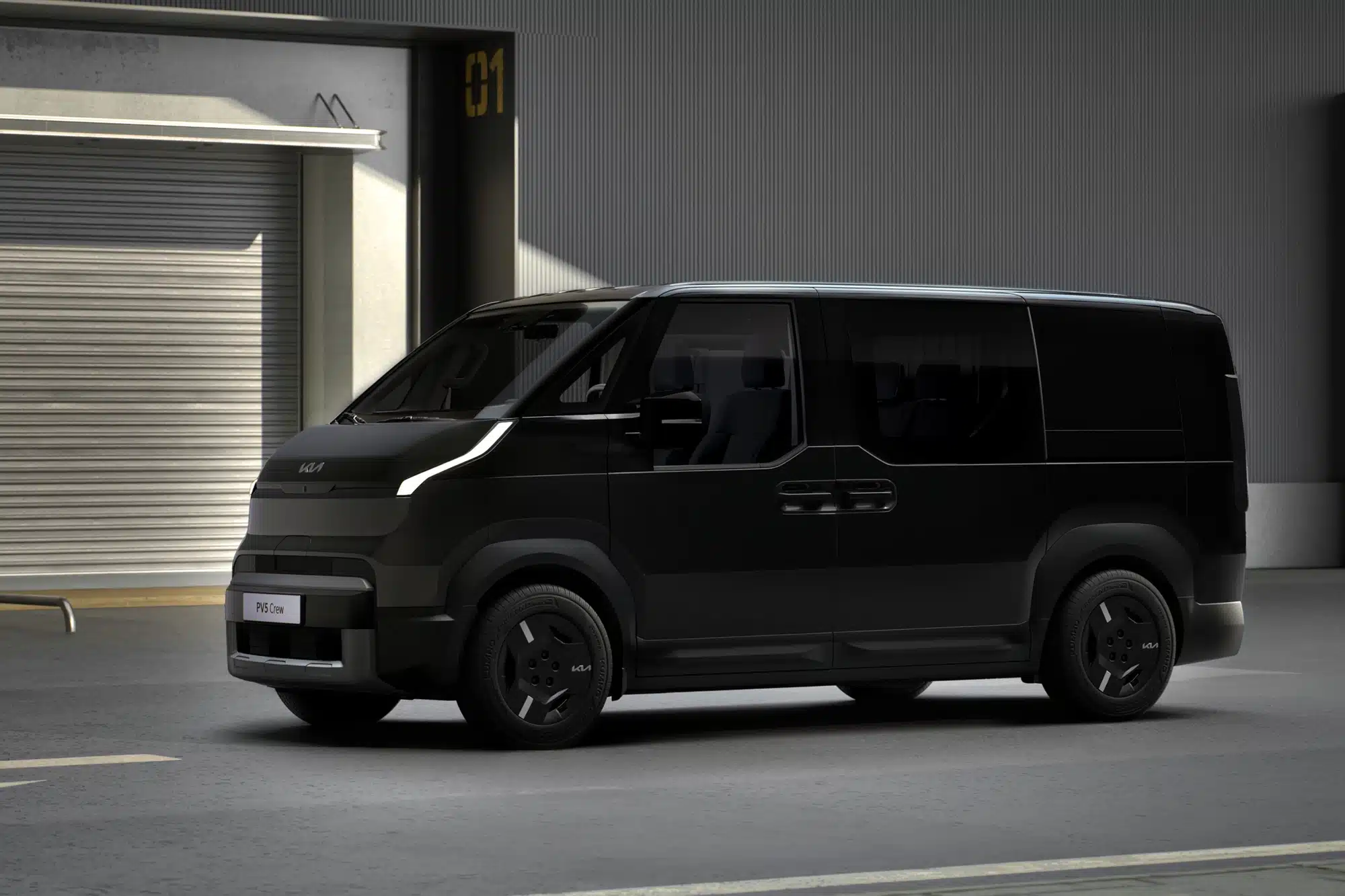 Kia PV5 Crew Van er en varebil til både mandskab og materialer Kia PV5 Crew Van er en varebil til både mandskab og materialer